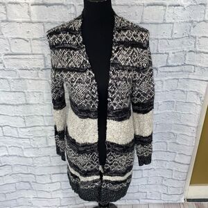 Charlotte Russe open front black white & grey Longsleeve cardigan sz S women